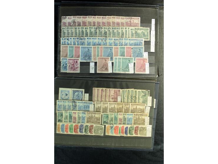 1939/45, postfrischer, ungebrauchter und gestempelter Bestand mit guten Ausgaben, teils signiert; im Karton