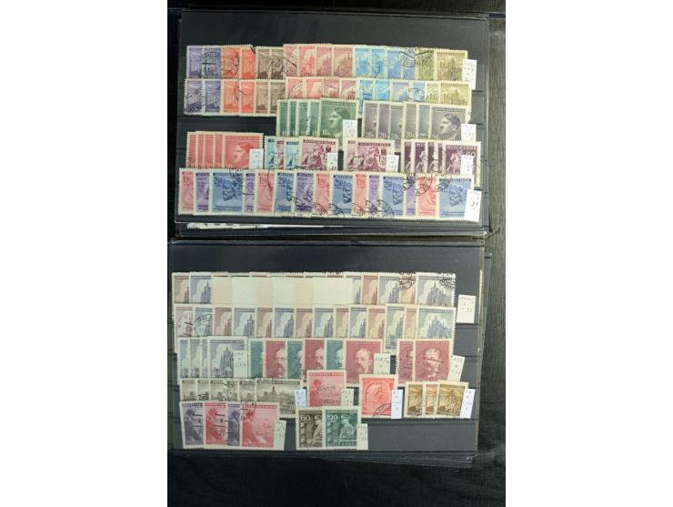 1939/45, postfrischer, ungebrauchter und gestempelter Bestand mit guten Ausgaben, teils signiert; im Karton