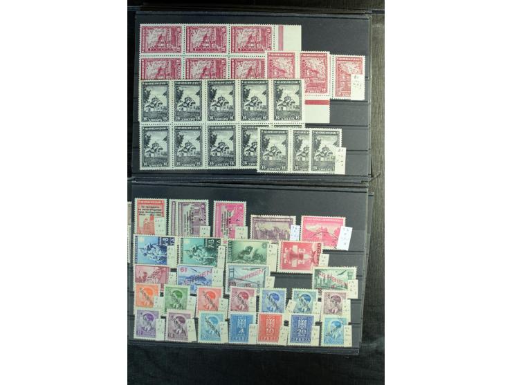1939/45, postfrischer, ungebrauchter und gestempelter Bestand mit guten Ausgaben, teils signiert; im Karton