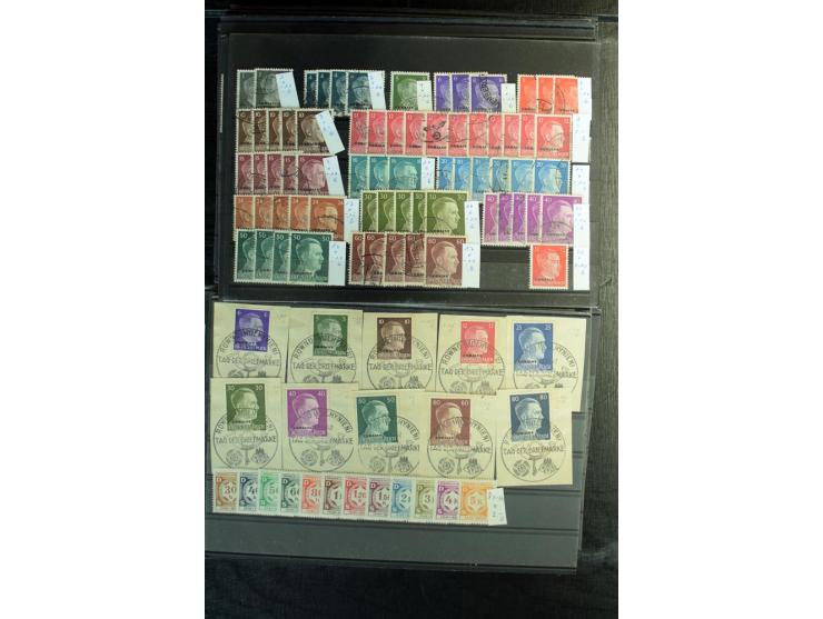 1939/45, postfrischer, ungebrauchter und gestempelter Bestand mit guten Ausgaben, teils signiert; im Karton