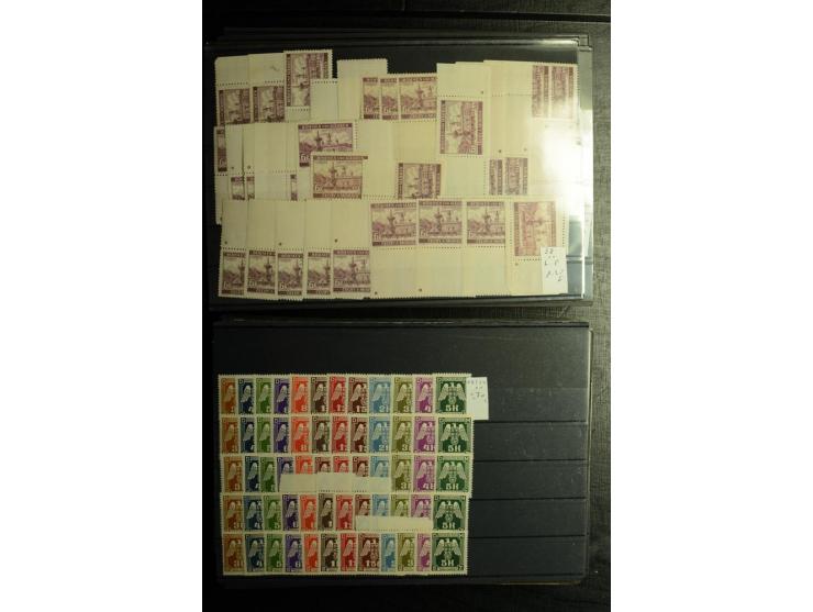 1939/45, postfrischer, ungebrauchter und gestempelter Bestand mit guten Ausgaben, teils signiert; im Karton