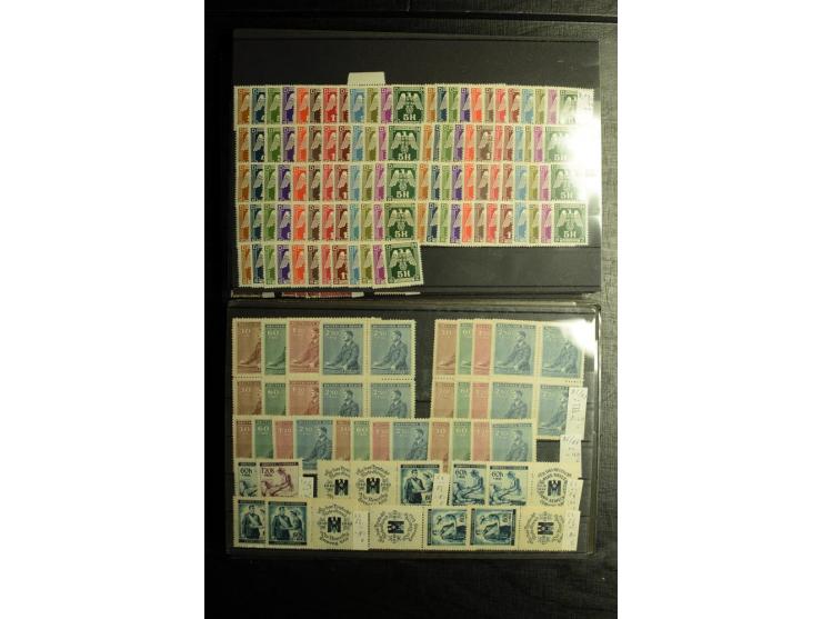 1939/45, postfrischer, ungebrauchter und gestempelter Bestand mit guten Ausgaben, teils signiert; im Karton