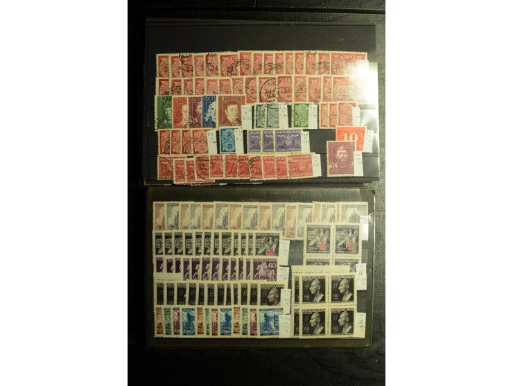 1939/45, postfrischer, ungebrauchter und gestempelter Bestand mit guten Ausgaben, teils signiert; im Karton