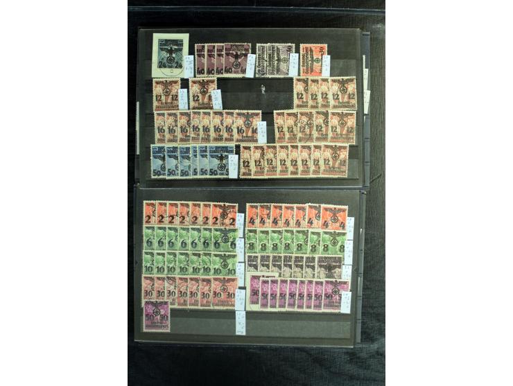 1939/45, postfrischer, ungebrauchter und gestempelter Bestand mit guten Ausgaben, teils signiert; im Karton