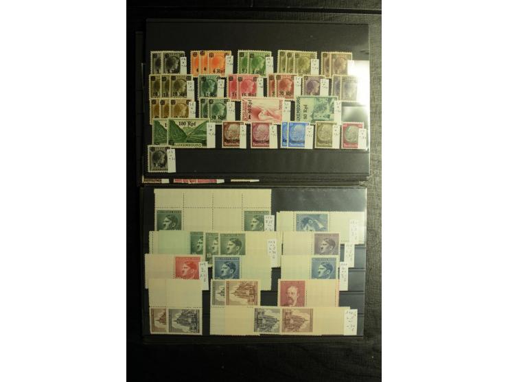 1939/45, postfrischer, ungebrauchter und gestempelter Bestand mit guten Ausgaben, teils signiert; im Karton