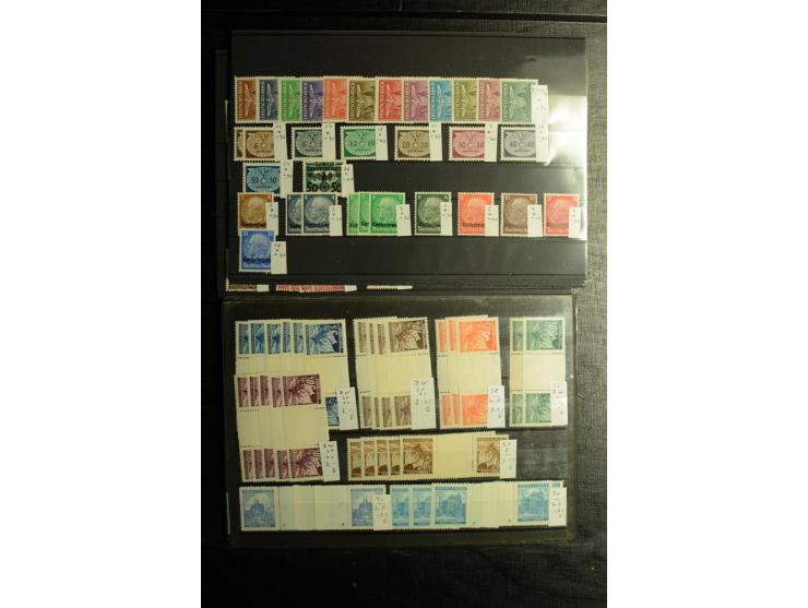 1939/45, postfrischer, ungebrauchter und gestempelter Bestand mit guten Ausgaben, teils signiert; im Karton