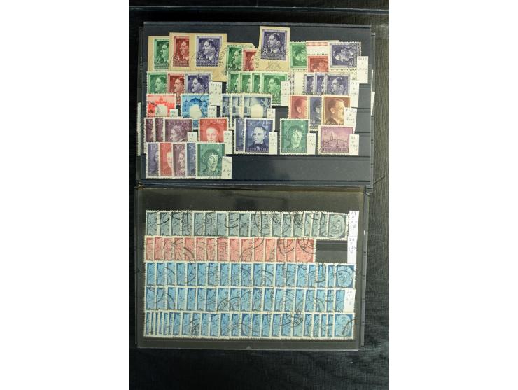 1939/45, postfrischer, ungebrauchter und gestempelter Bestand mit guten Ausgaben, teils signiert; im Karton