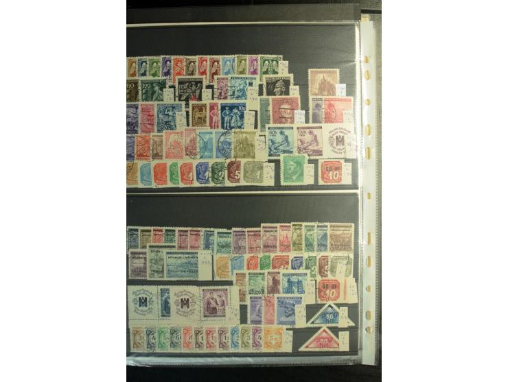 1939/45, postfrischer, ungebrauchter und gestempelter Bestand mit guten Ausgaben, teils signiert; im Karton