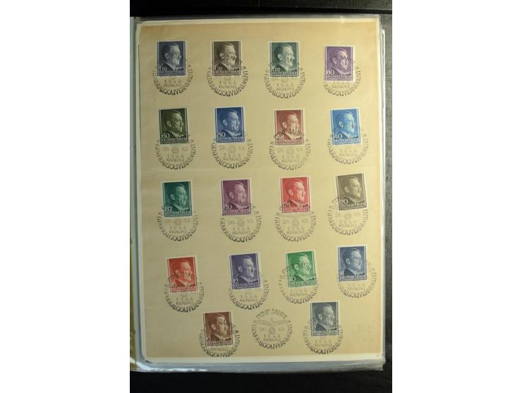 1939/45, postfrischer, ungebrauchter und gestempelter Bestand mit guten Ausgaben, teils signiert; im Karton