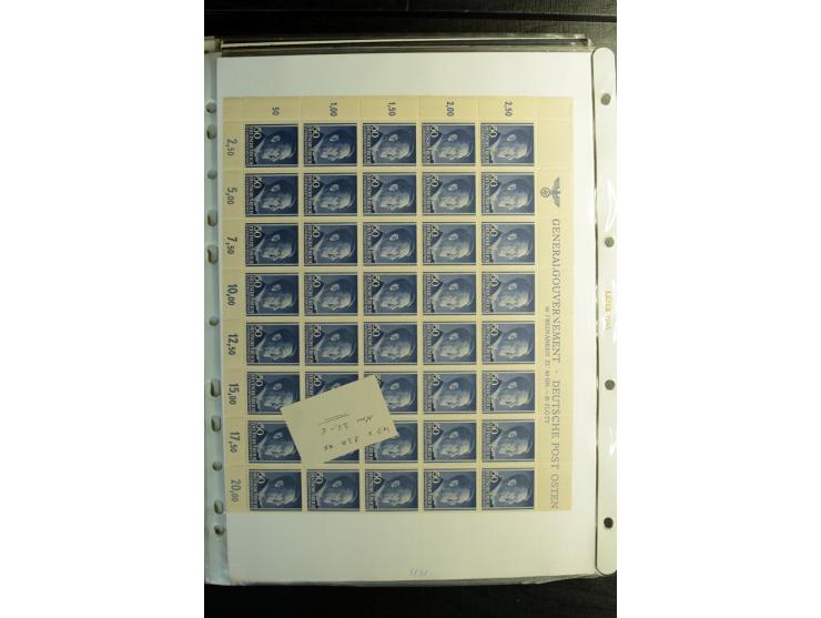 1939/45, postfrischer, ungebrauchter und gestempelter Bestand mit guten Ausgaben, teils signiert; im Karton