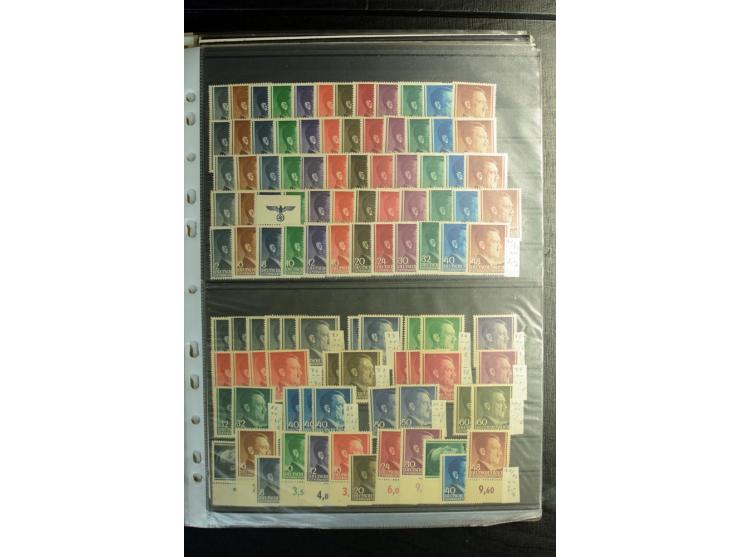 1939/45, postfrischer, ungebrauchter und gestempelter Bestand mit guten Ausgaben, teils signiert; im Karton