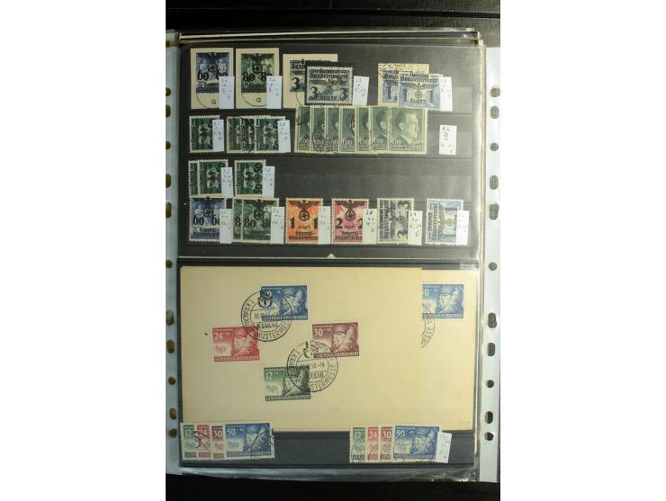 1939/45, postfrischer, ungebrauchter und gestempelter Bestand mit guten Ausgaben, teils signiert; im Karton