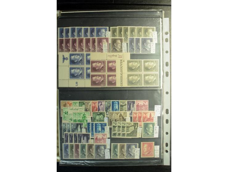 1939/45, postfrischer, ungebrauchter und gestempelter Bestand mit guten Ausgaben, teils signiert; im Karton