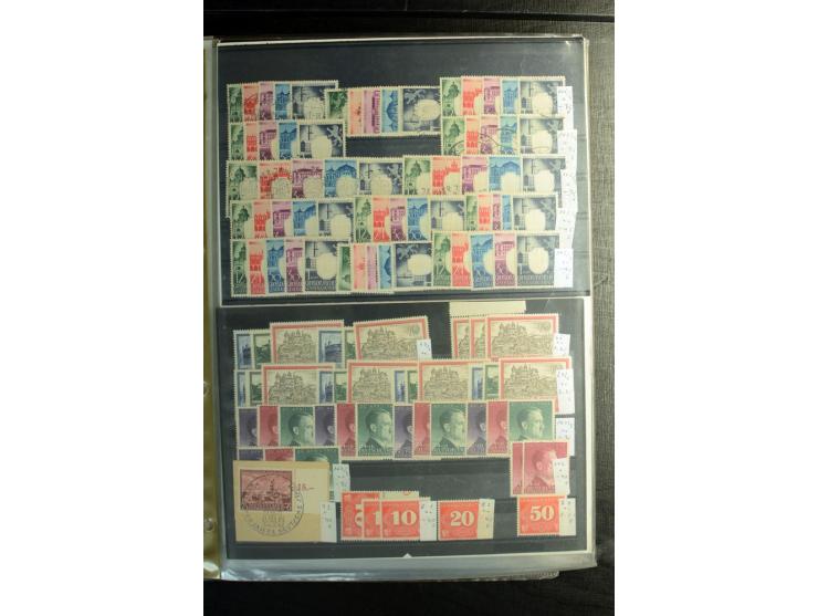 1939/45, postfrischer, ungebrauchter und gestempelter Bestand mit guten Ausgaben, teils signiert; im Karton
