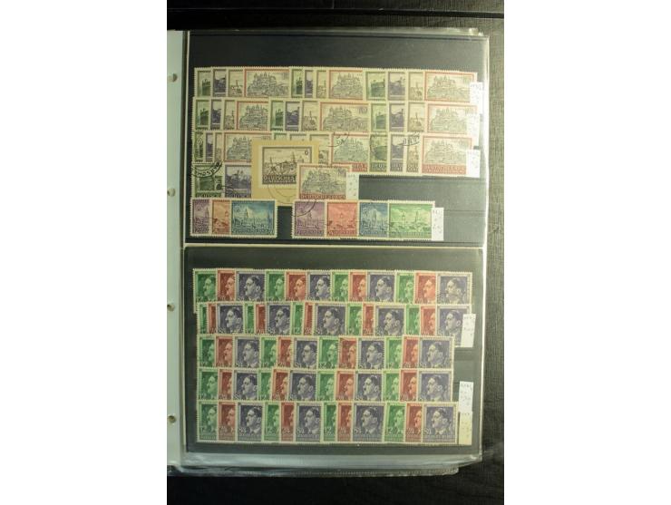 1939/45, postfrischer, ungebrauchter und gestempelter Bestand mit guten Ausgaben, teils signiert; im Karton