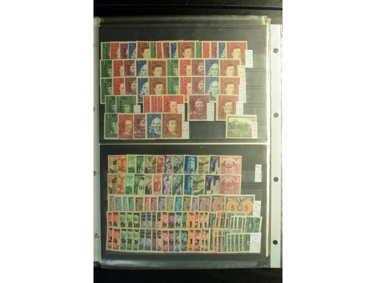 1939/45, postfrischer, ungebrauchter und gestempelter Bestand mit guten Ausgaben, teils signiert; im Karton