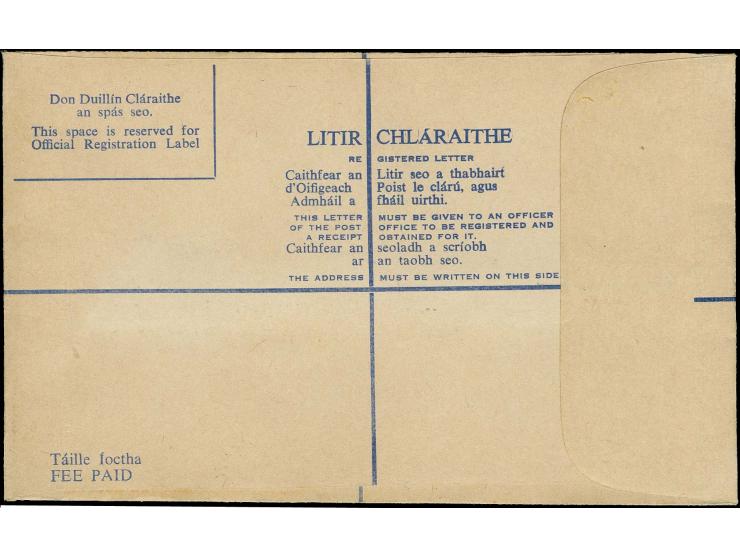 1971, Postal Stationery Registered Envelope 14p, Format G without embossed stamp, superb mint, only 10 examples discovered (F