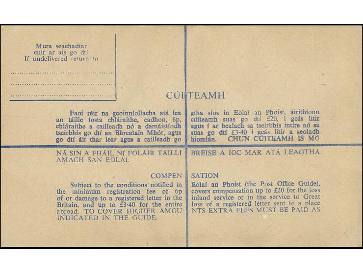 1971, Postal Stationery Registered Envelope 14p, Format G without embossed stamp, superb mint, only 10 examples discovered (F
