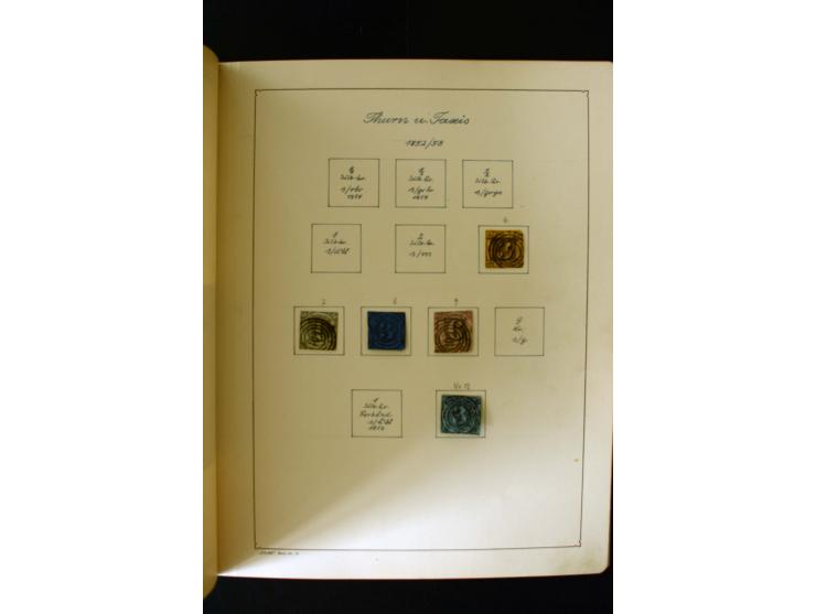 1850/1958, postfrische, ungebrauchte und gestempelte Sammlung mit u.a. Dt. Reich Bl.1, Bl.3 auf Brief etc.; 2 Alben