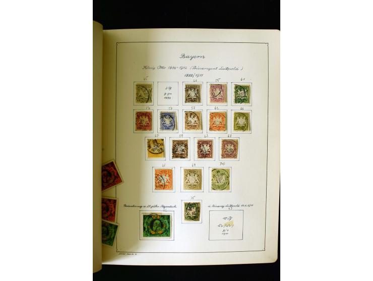 1850/1958, postfrische, ungebrauchte und gestempelte Sammlung mit u.a. Dt. Reich Bl.1, Bl.3 auf Brief etc.; 2 Alben