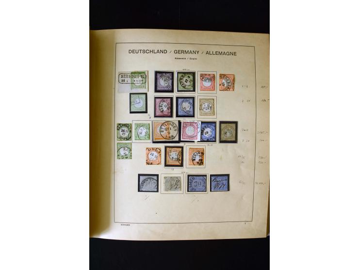 1850/1958, postfrische, ungebrauchte und gestempelte Sammlung mit u.a. Dt. Reich Bl.1, Bl.3 auf Brief etc.; 2 Alben