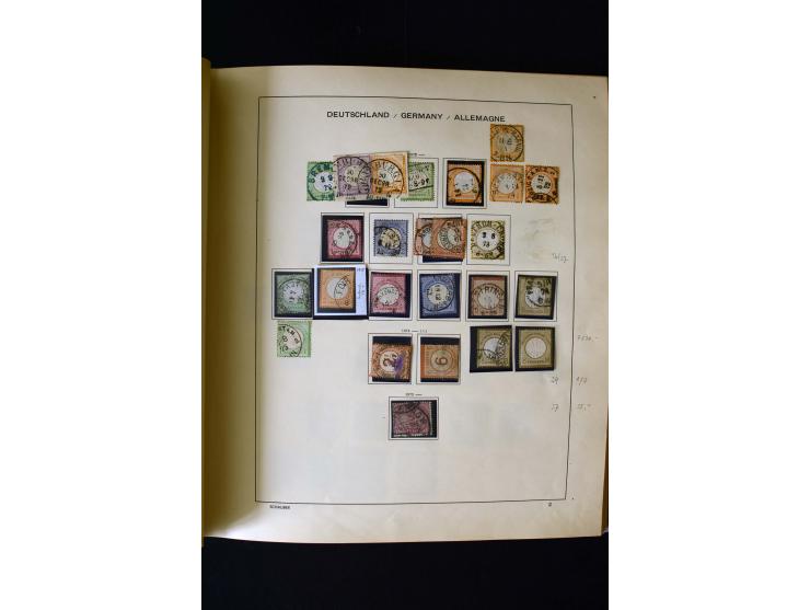 1850/1958, postfrische, ungebrauchte und gestempelte Sammlung mit u.a. Dt. Reich Bl.1, Bl.3 auf Brief etc.; 2 Alben