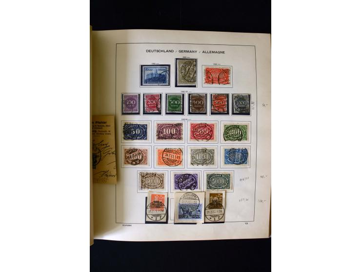 1850/1958, postfrische, ungebrauchte und gestempelte Sammlung mit u.a. Dt. Reich Bl.1, Bl.3 auf Brief etc.; 2 Alben