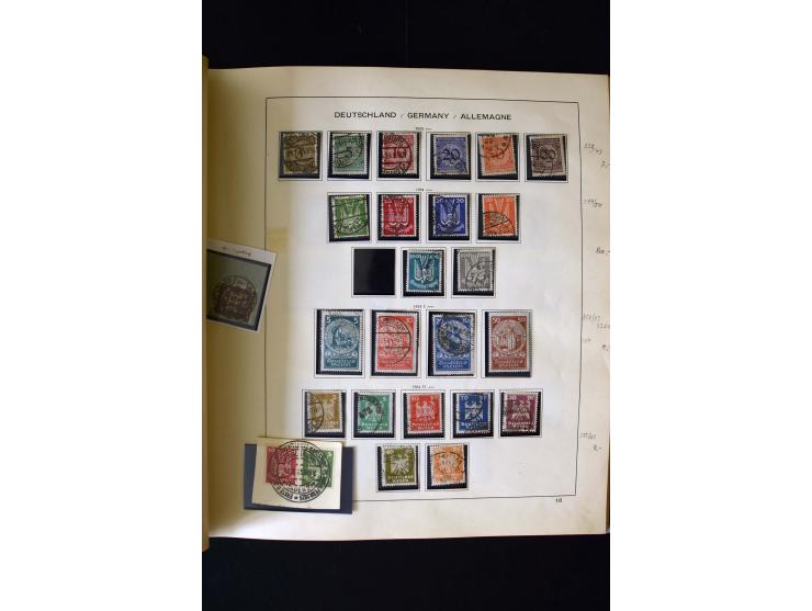 1850/1958, postfrische, ungebrauchte und gestempelte Sammlung mit u.a. Dt. Reich Bl.1, Bl.3 auf Brief etc.; 2 Alben