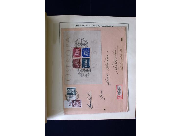 1850/1958, postfrische, ungebrauchte und gestempelte Sammlung mit u.a. Dt. Reich Bl.1, Bl.3 auf Brief etc.; 2 Alben