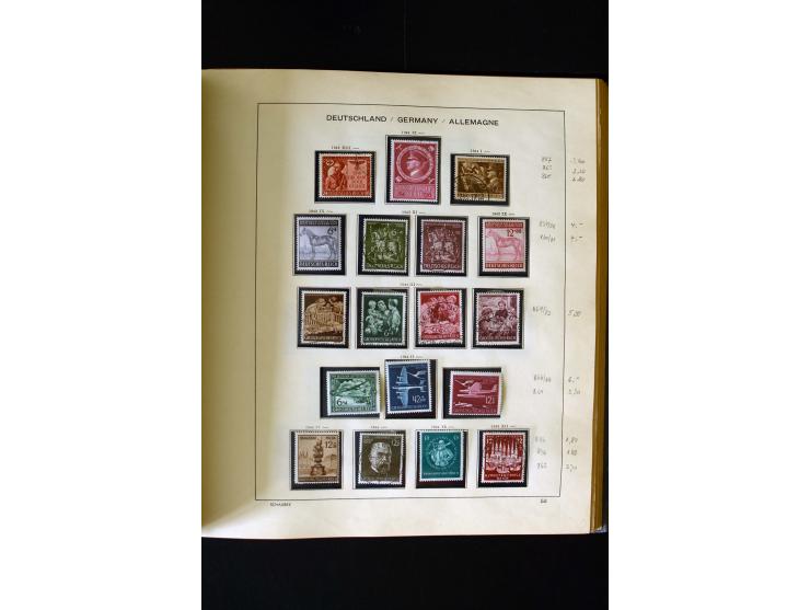 1850/1958, postfrische, ungebrauchte und gestempelte Sammlung mit u.a. Dt. Reich Bl.1, Bl.3 auf Brief etc.; 2 Alben