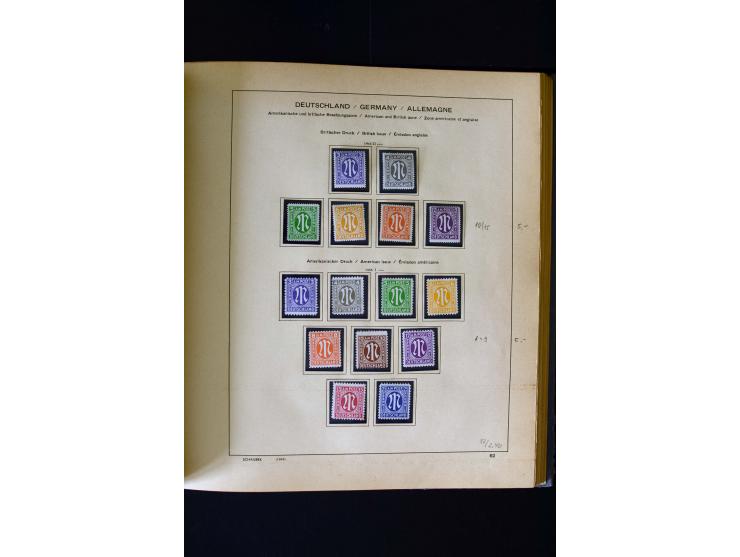 1850/1958, postfrische, ungebrauchte und gestempelte Sammlung mit u.a. Dt. Reich Bl.1, Bl.3 auf Brief etc.; 2 Alben