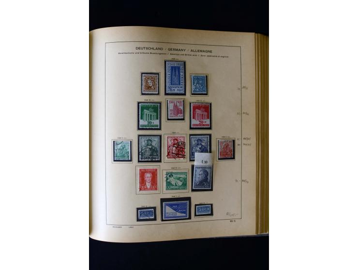 1850/1958, postfrische, ungebrauchte und gestempelte Sammlung mit u.a. Dt. Reich Bl.1, Bl.3 auf Brief etc.; 2 Alben