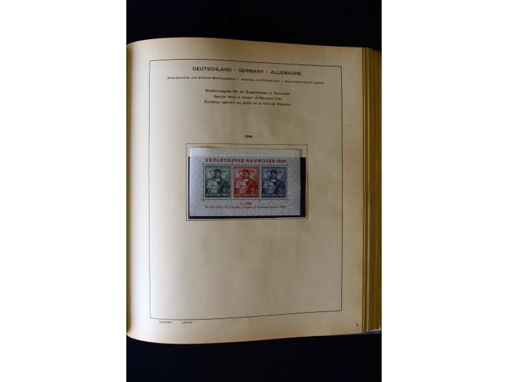 1850/1958, postfrische, ungebrauchte und gestempelte Sammlung mit u.a. Dt. Reich Bl.1, Bl.3 auf Brief etc.; 2 Alben