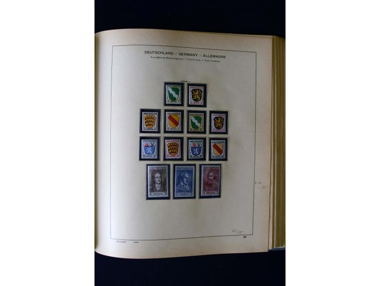 1850/1958, postfrische, ungebrauchte und gestempelte Sammlung mit u.a. Dt. Reich Bl.1, Bl.3 auf Brief etc.; 2 Alben