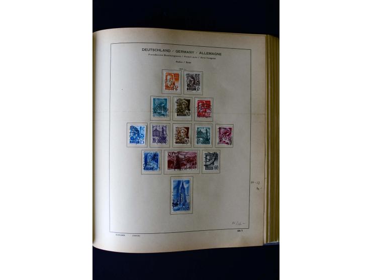 1850/1958, postfrische, ungebrauchte und gestempelte Sammlung mit u.a. Dt. Reich Bl.1, Bl.3 auf Brief etc.; 2 Alben