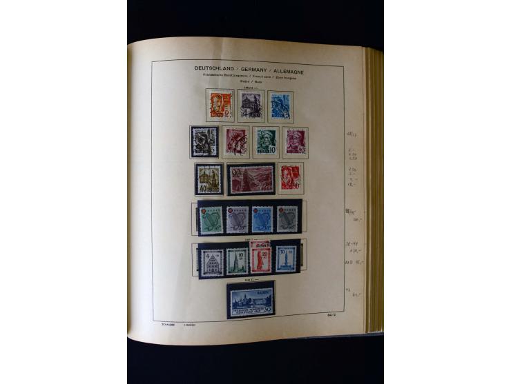 1850/1958, postfrische, ungebrauchte und gestempelte Sammlung mit u.a. Dt. Reich Bl.1, Bl.3 auf Brief etc.; 2 Alben