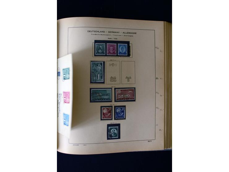 1850/1958, postfrische, ungebrauchte und gestempelte Sammlung mit u.a. Dt. Reich Bl.1, Bl.3 auf Brief etc.; 2 Alben