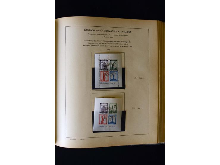 1850/1958, postfrische, ungebrauchte und gestempelte Sammlung mit u.a. Dt. Reich Bl.1, Bl.3 auf Brief etc.; 2 Alben