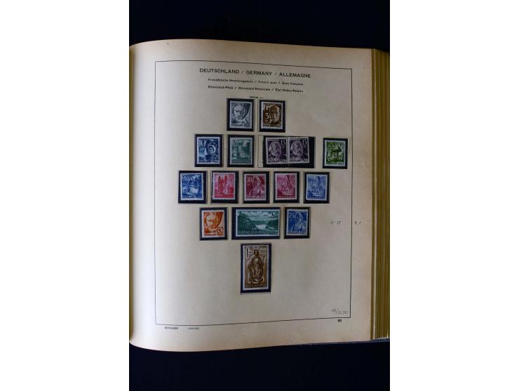 1850/1958, postfrische, ungebrauchte und gestempelte Sammlung mit u.a. Dt. Reich Bl.1, Bl.3 auf Brief etc.; 2 Alben