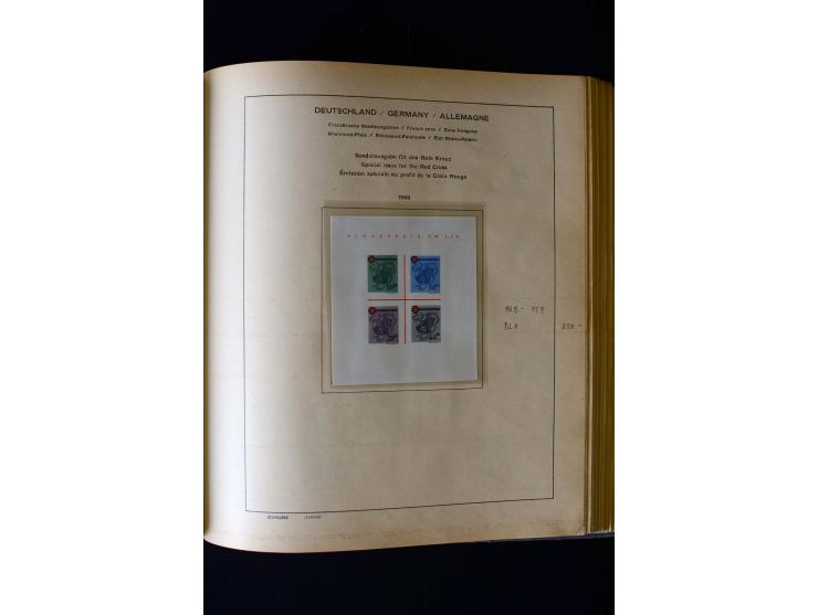 1850/1958, postfrische, ungebrauchte und gestempelte Sammlung mit u.a. Dt. Reich Bl.1, Bl.3 auf Brief etc.; 2 Alben