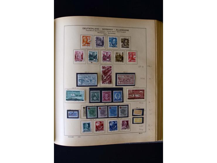 1850/1958, postfrische, ungebrauchte und gestempelte Sammlung mit u.a. Dt. Reich Bl.1, Bl.3 auf Brief etc.; 2 Alben