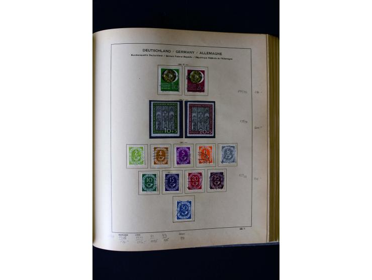 1850/1958, postfrische, ungebrauchte und gestempelte Sammlung mit u.a. Dt. Reich Bl.1, Bl.3 auf Brief etc.; 2 Alben