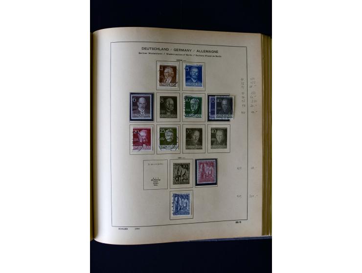 1850/1958, postfrische, ungebrauchte und gestempelte Sammlung mit u.a. Dt. Reich Bl.1, Bl.3 auf Brief etc.; 2 Alben
