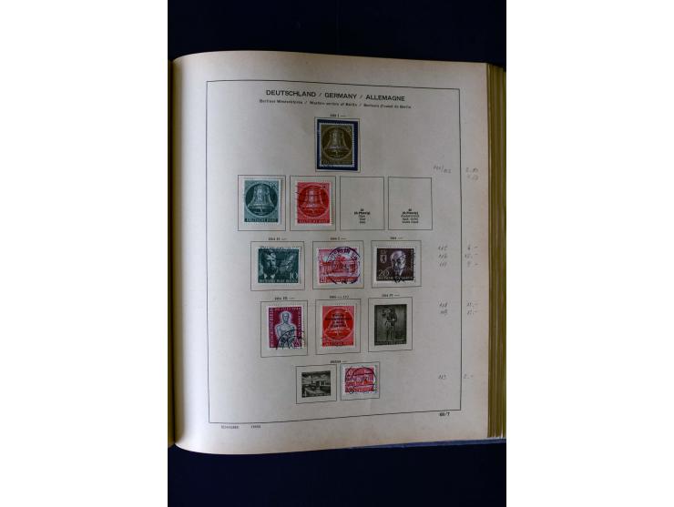 1850/1958, postfrische, ungebrauchte und gestempelte Sammlung mit u.a. Dt. Reich Bl.1, Bl.3 auf Brief etc.; 2 Alben