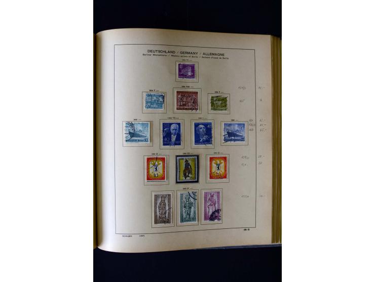 1850/1958, postfrische, ungebrauchte und gestempelte Sammlung mit u.a. Dt. Reich Bl.1, Bl.3 auf Brief etc.; 2 Alben