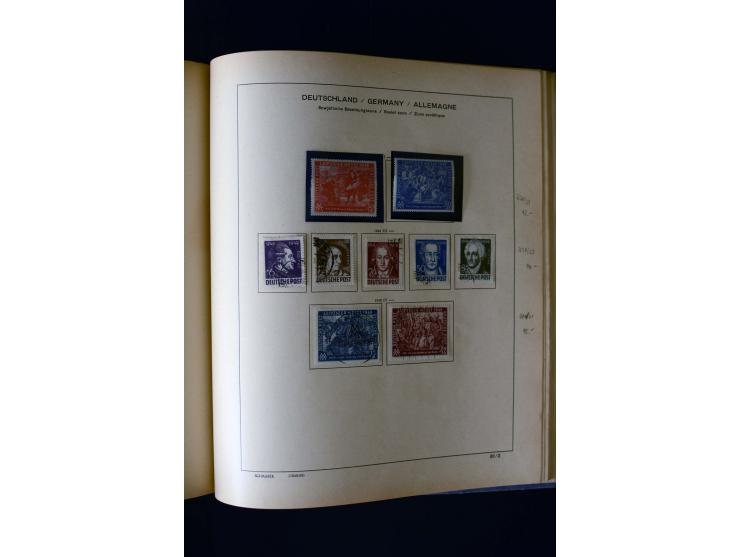 1850/1958, postfrische, ungebrauchte und gestempelte Sammlung mit u.a. Dt. Reich Bl.1, Bl.3 auf Brief etc.; 2 Alben