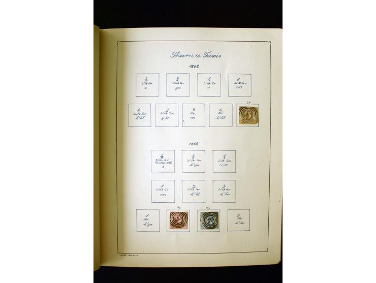1850/1958, postfrische, ungebrauchte und gestempelte Sammlung mit u.a. Dt. Reich Bl.1, Bl.3 auf Brief etc.; 2 Alben