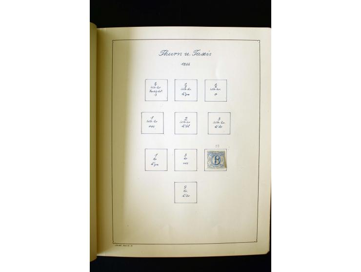 1850/1958, postfrische, ungebrauchte und gestempelte Sammlung mit u.a. Dt. Reich Bl.1, Bl.3 auf Brief etc.; 2 Alben