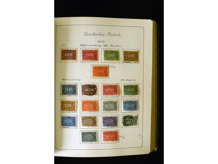 1850/1958, postfrische, ungebrauchte und gestempelte Sammlung mit u.a. Dt. Reich Bl.1, Bl.3 auf Brief etc.; 2 Alben