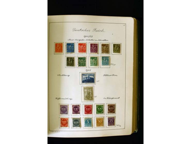 1850/1958, postfrische, ungebrauchte und gestempelte Sammlung mit u.a. Dt. Reich Bl.1, Bl.3 auf Brief etc.; 2 Alben
